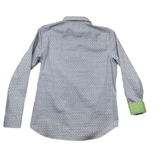 Lauren Ralph Lauren Large Black Label Flip Cuff Paisley Design Blue Non Iron - Picture 6 of 6